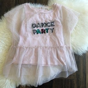 EUC Zara Girls Pink with sequins top